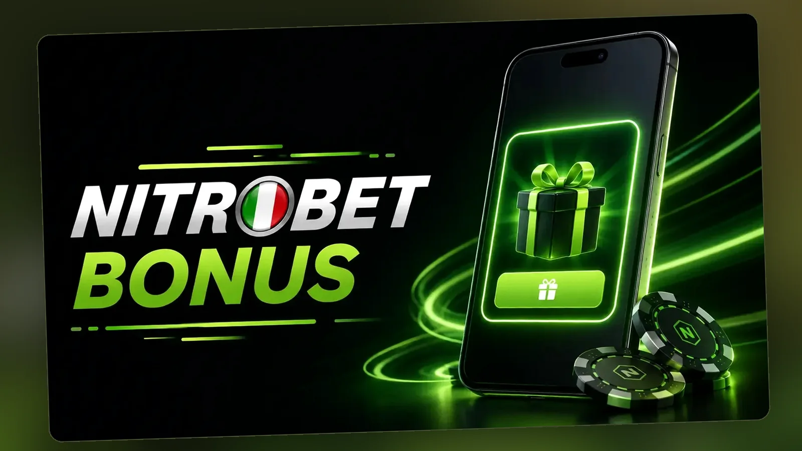 Un banner Nitrobet Bonus con uno smartphone: è grafica pubblicitaria, non un'app