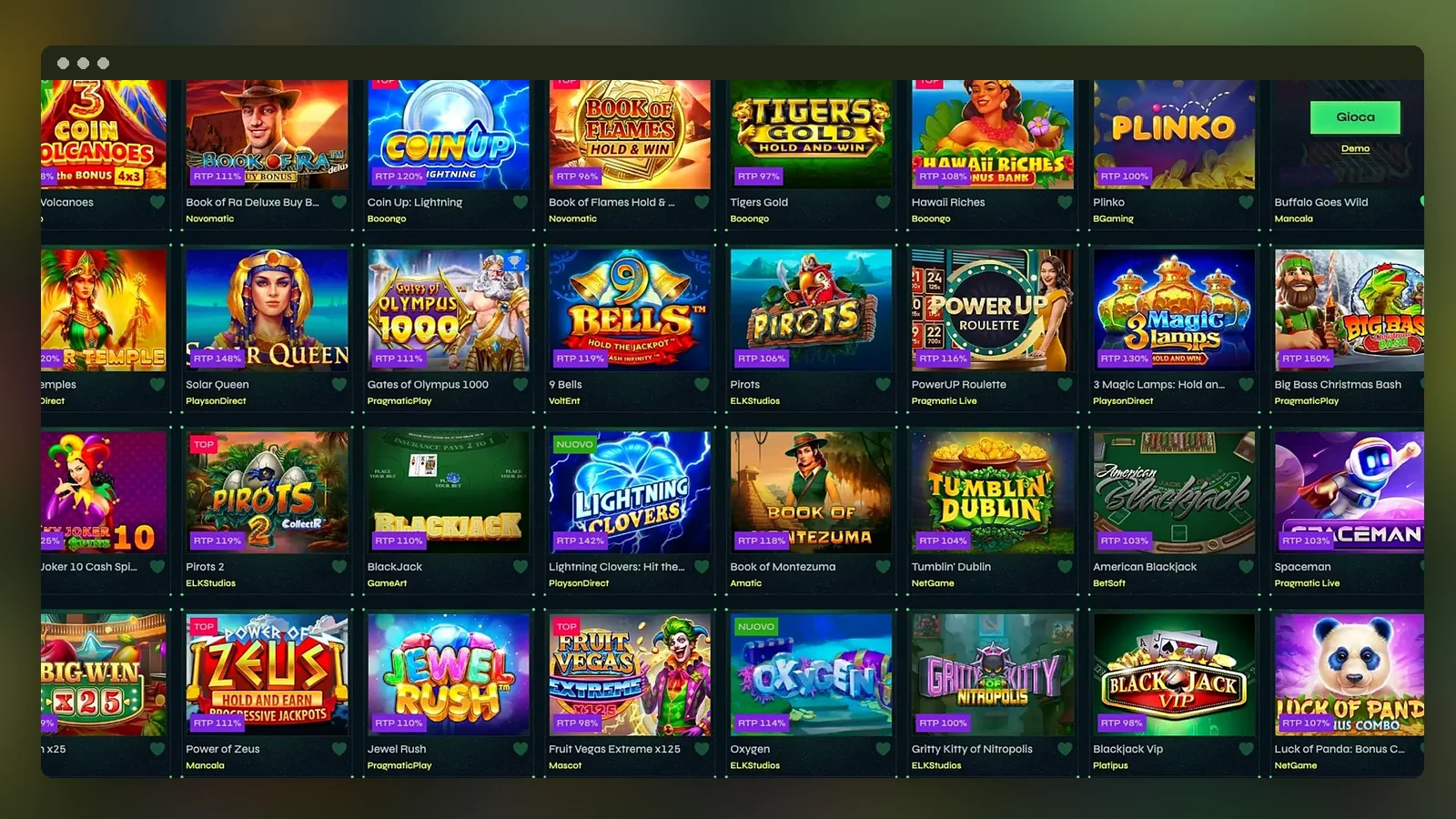 Nitrobet giochi